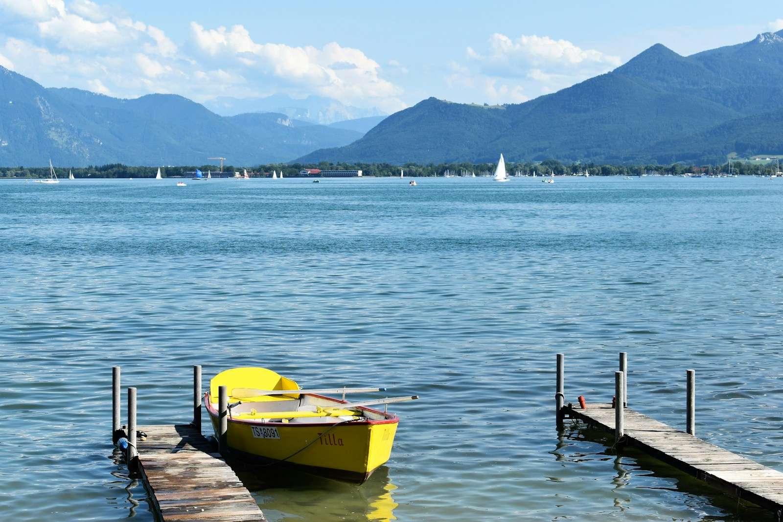 A Chiemsee boat on the lake