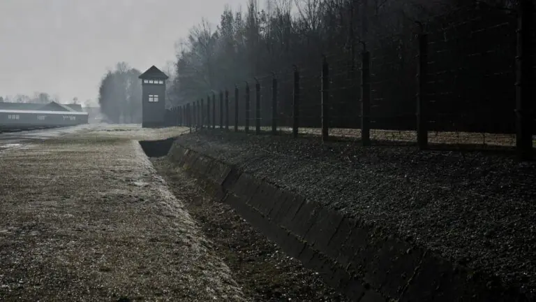 Watchtower and perimeter fence, Dachau Concentration Camp Memorial Site